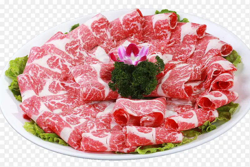 火锅牛肉食材