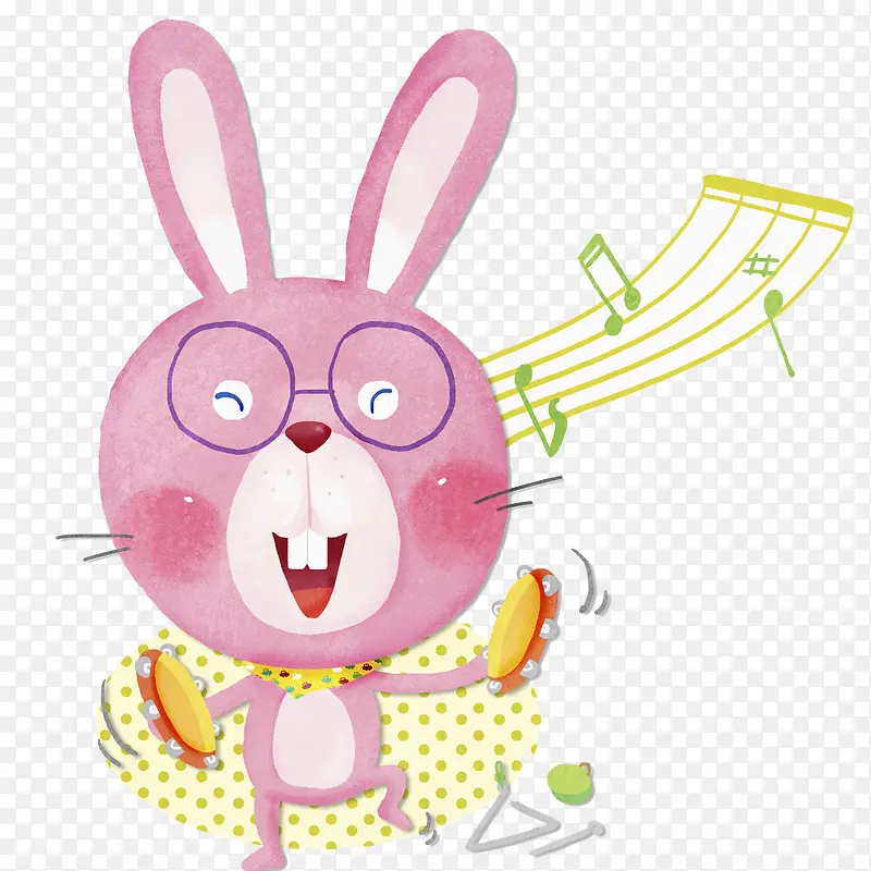 粉色兔子动物插画