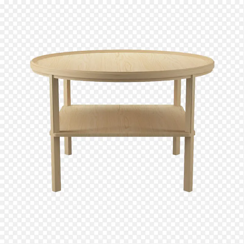圆形木头咖啡桌椅