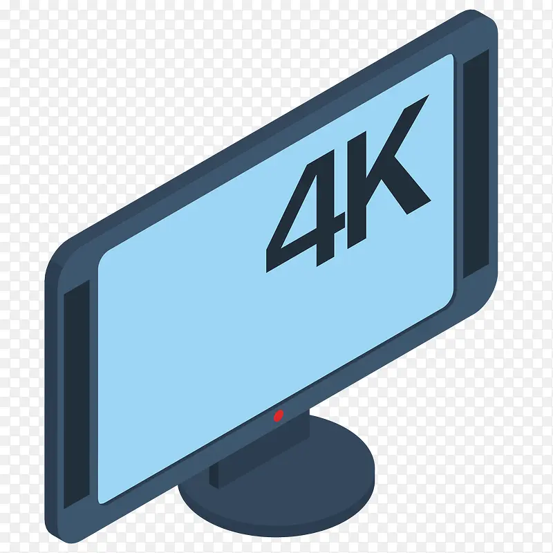 4K高清电视3D立体插画