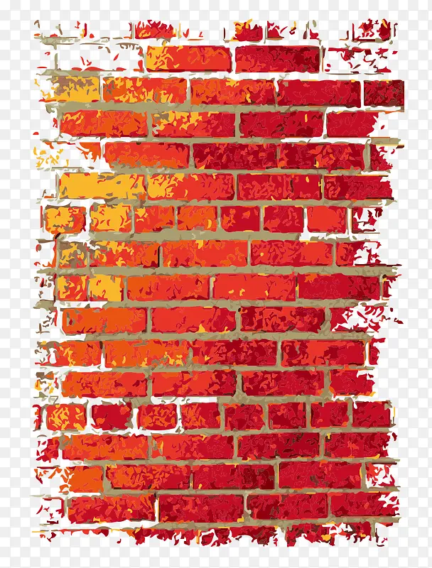红砖墙矢量图