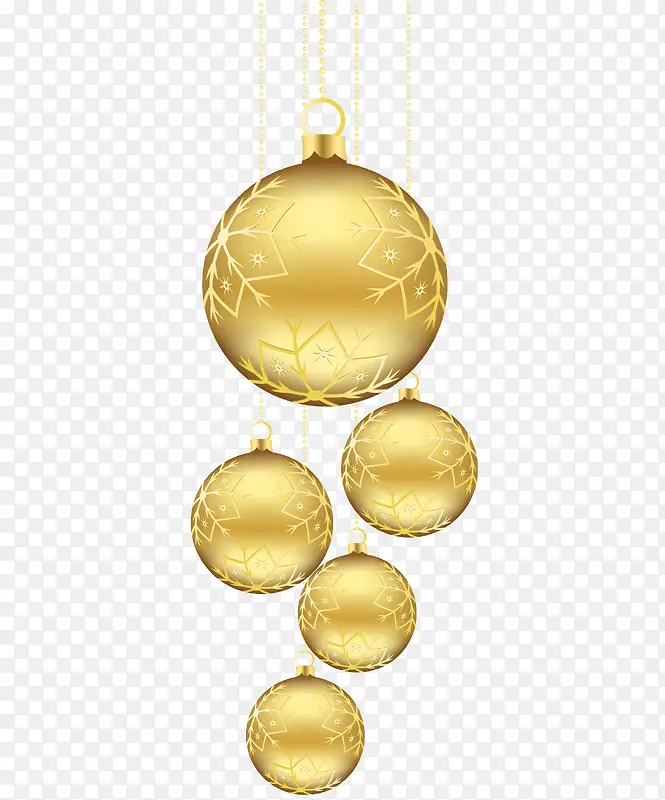 金色雪花装饰圣诞圆球