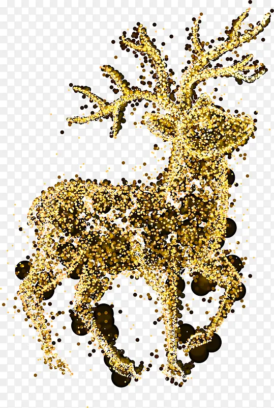 圣诞节金色唯美麋鹿