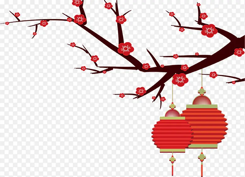 春节红色灯笼挂饰