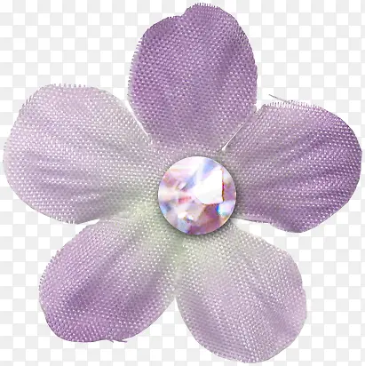 五角紫色布花