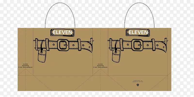 手提纸袋展开图