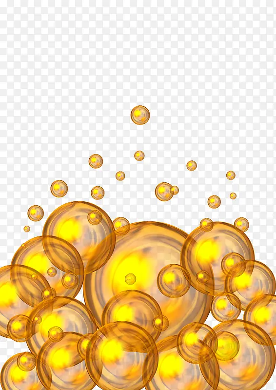 金色的立体泡泡泡沫