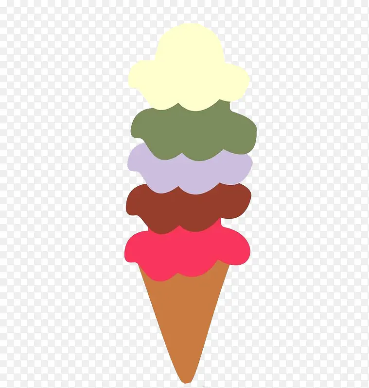 多层多彩冰淇淋简笔画