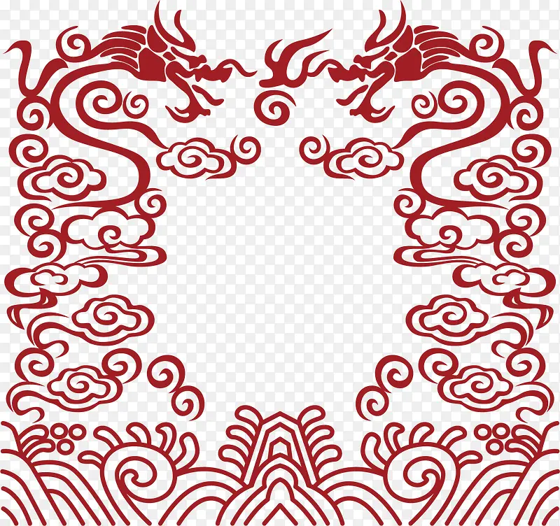 花纹中国风式红章
