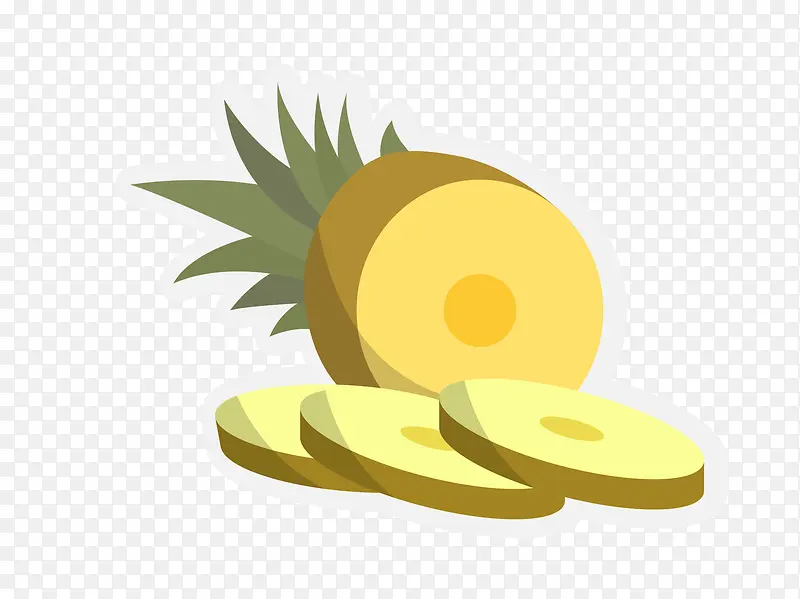 矢量卡通扁平化菠萝png