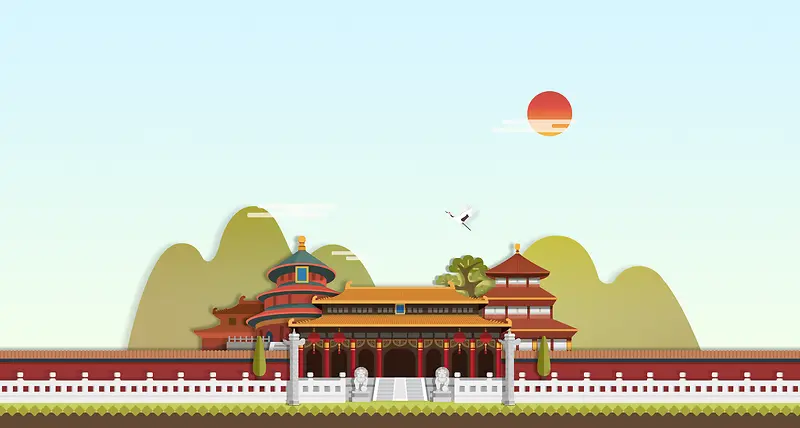 中国皇宫卡通建筑