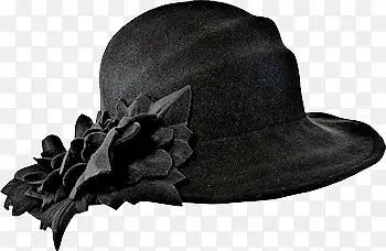 黑色鲜花帽子