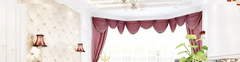 紫色窗帘卧室海报背景