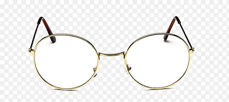 金色圆形金属边框眼镜