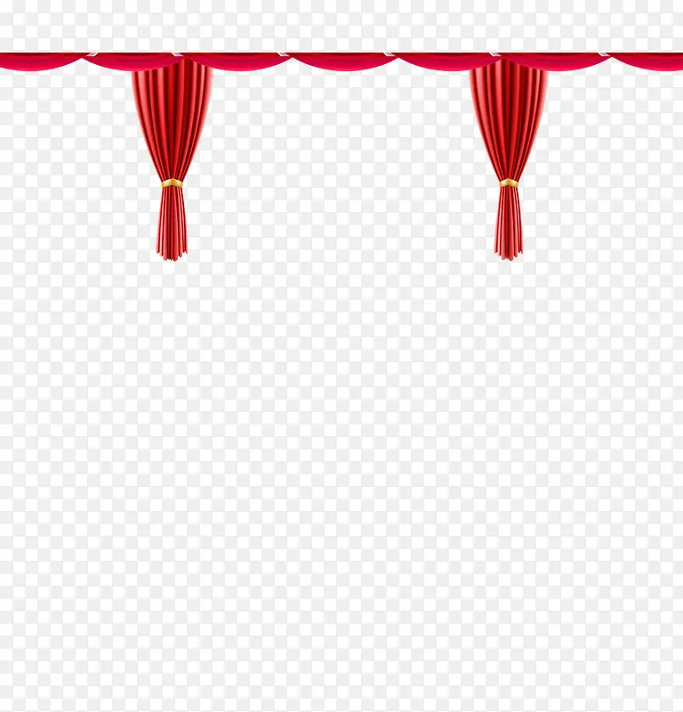 节日红色窗帘