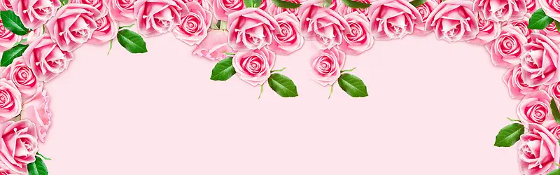 唯美大气手绘玫瑰花朵海报背景