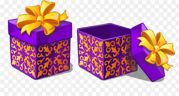 卡通紫色礼物盒