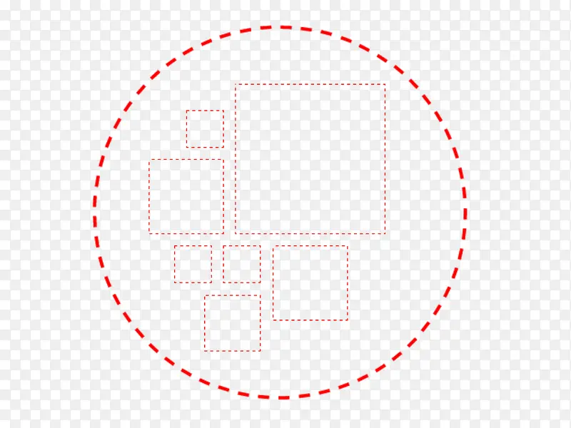 红色创意虚线圈