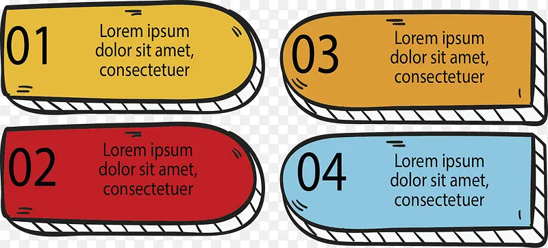 圆角彩色数字序列