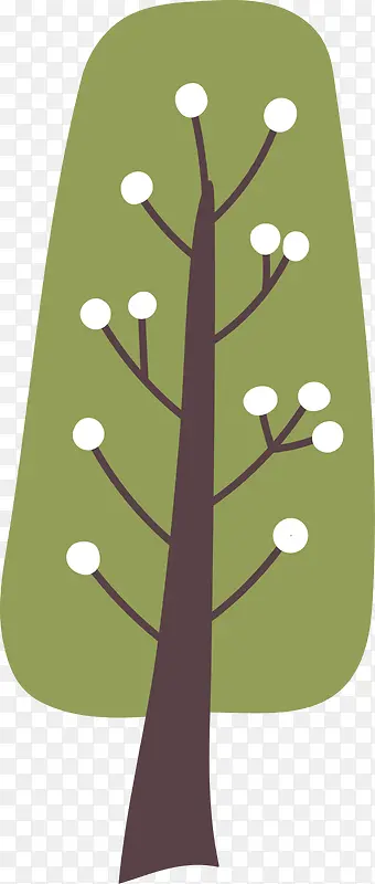 绿色扁平化卡通小树