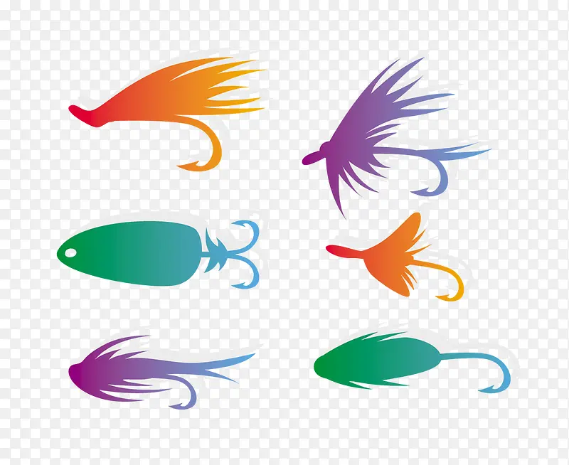 彩色海洋动物简笔画