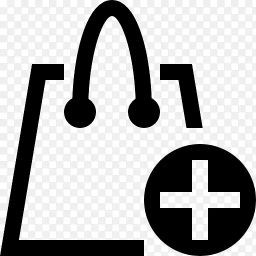 购物袋的轮廓加符号图标