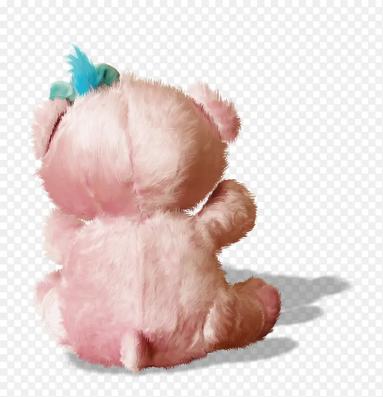 粉色小熊背影
