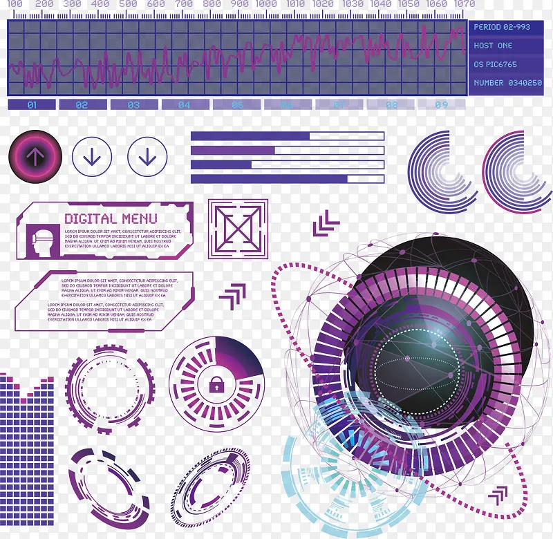 科学数据背景矢量素材