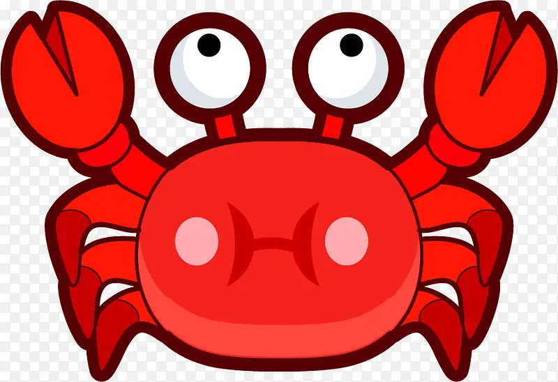 红色螃蟹矢量素材