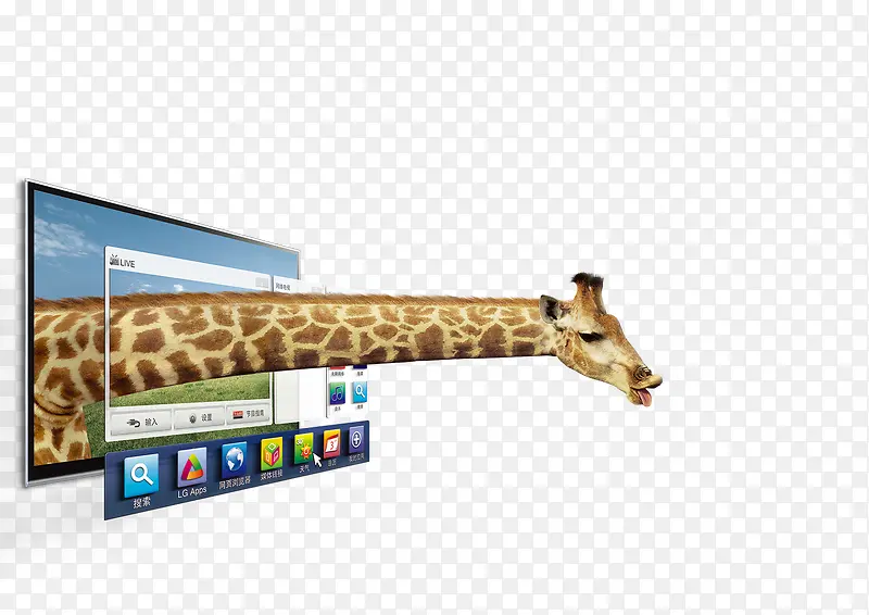 3D电视长颈鹿