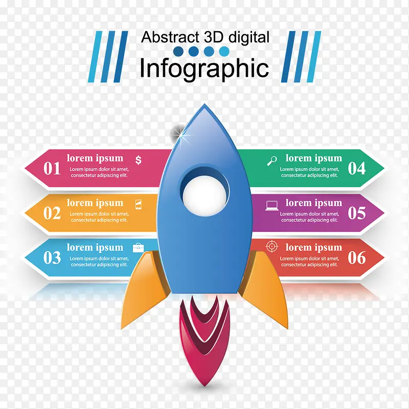 火箭形状图表矢量