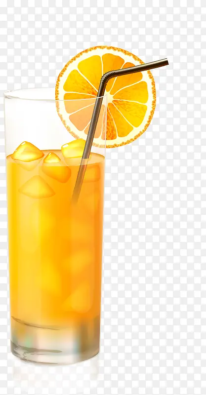 夏季饮料加冰橙汁