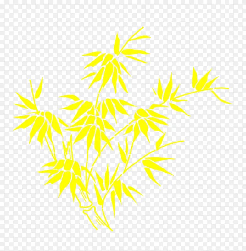 黄色竹叶剪影矢量