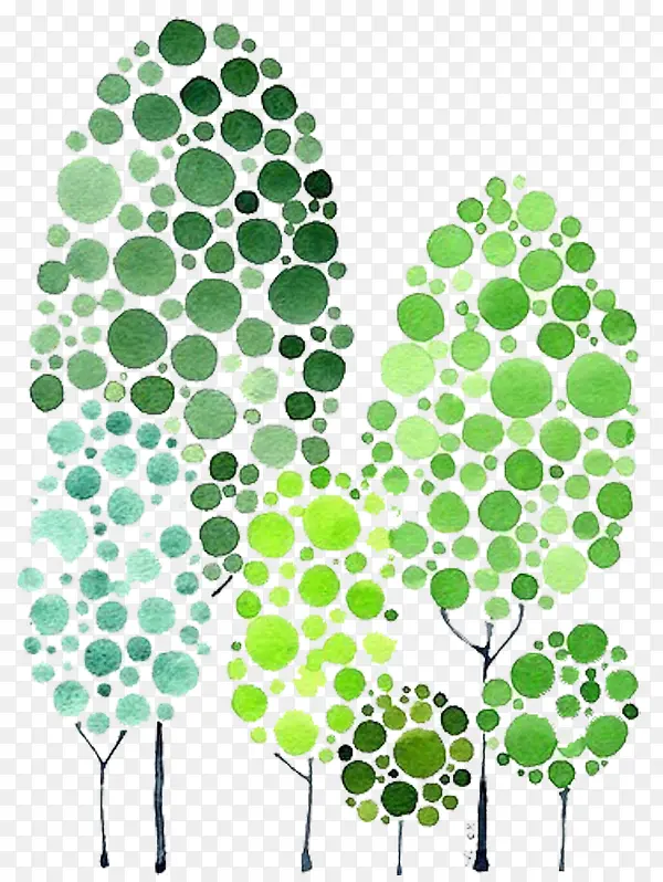 绿色系圆点树