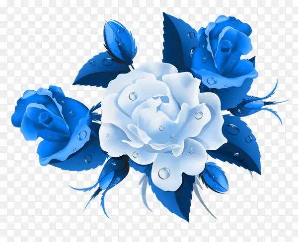 蓝色滴水玫瑰装饰