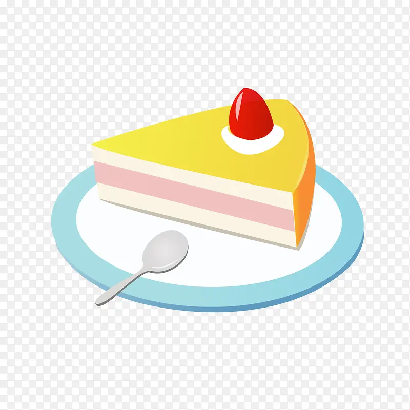 卡通盘子里的蛋糕食物设计