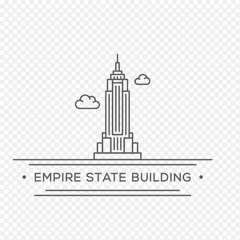 手绘帝国大厦图标