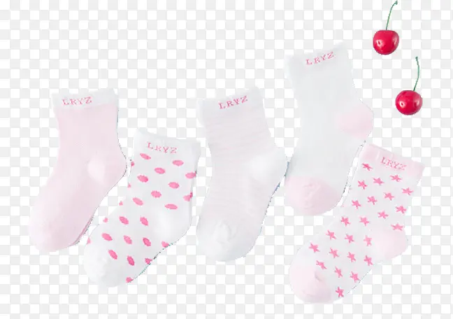 粉色爱心女童袜子