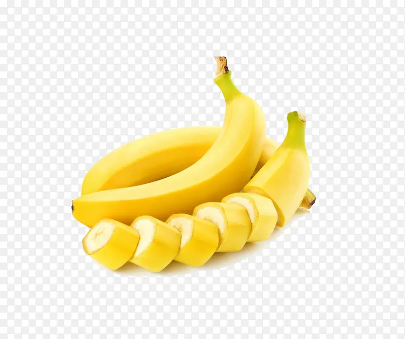 高清黄色切块的香蕉