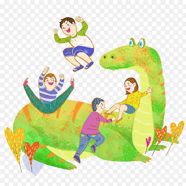 恐龙和孩子