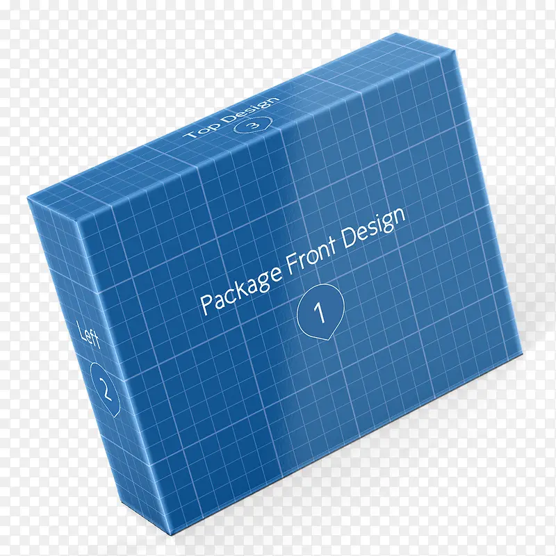 蓝色商务英文长方形盒子