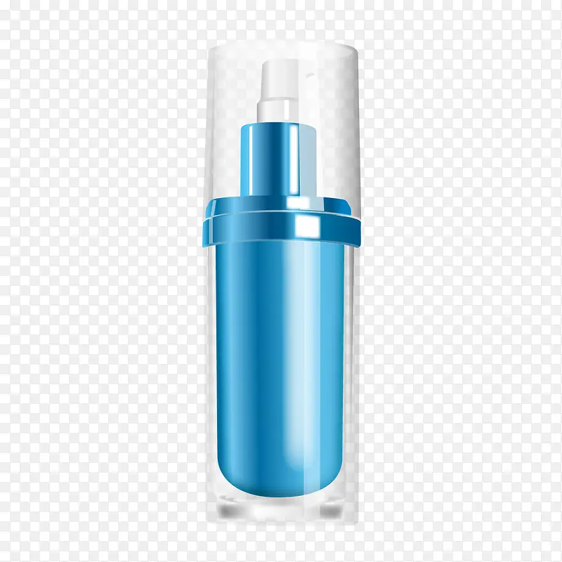 蓝色系列化妆品瓶子效果图矢量图
