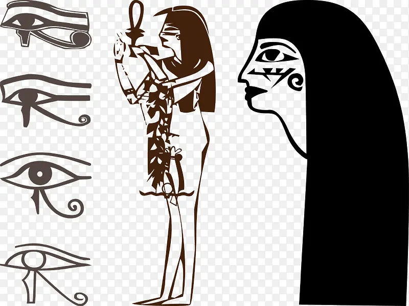 埃及特殊符号埃及女性矢量图