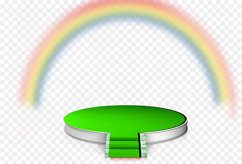 绿色舞台彩虹效果元素