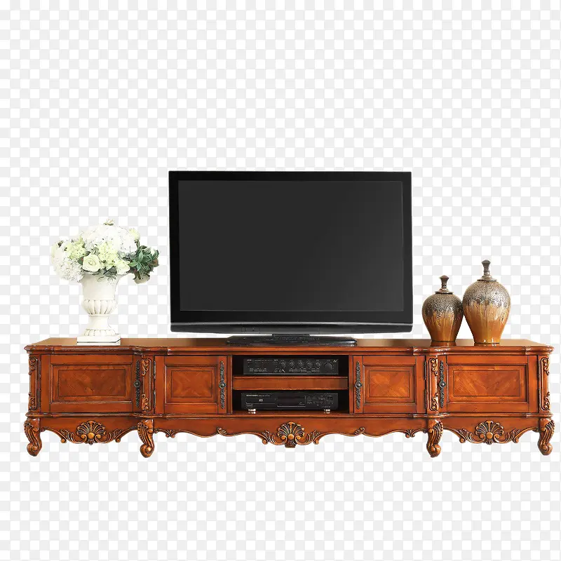 复古美式实木电视柜