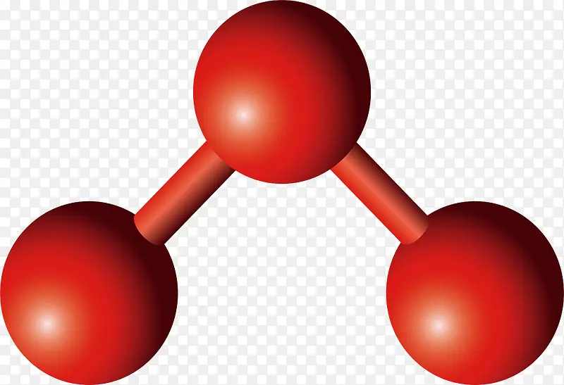 红色3D分子结构