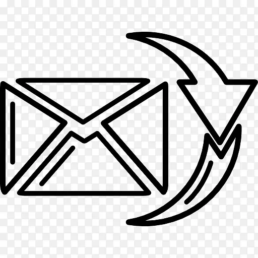 电子邮件信封与向下箭头图标
