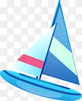 蓝色扬帆起航的帆船背景素材