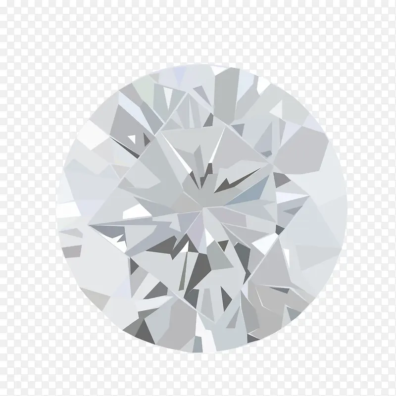 矢量裸钻白色圆形钻石