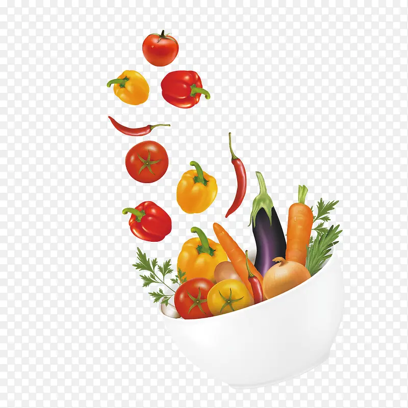矢量碗里的蔬菜水果